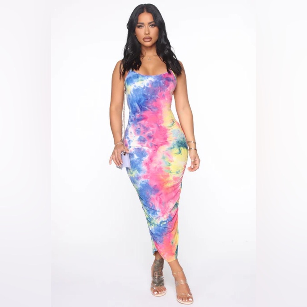Fashion Nova Good As Always Tie Dye Midi / Maxi Dress - M